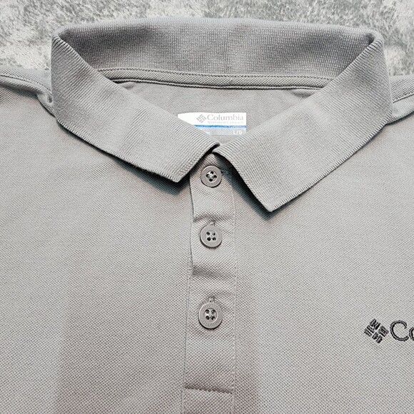 Columbia Men's Grey Short Sleeve Polo Shirt Active Fit Size L - Picture 3 of 13
